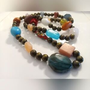 ARTISAN LARGE MIXED-MEDIA NECKLACE